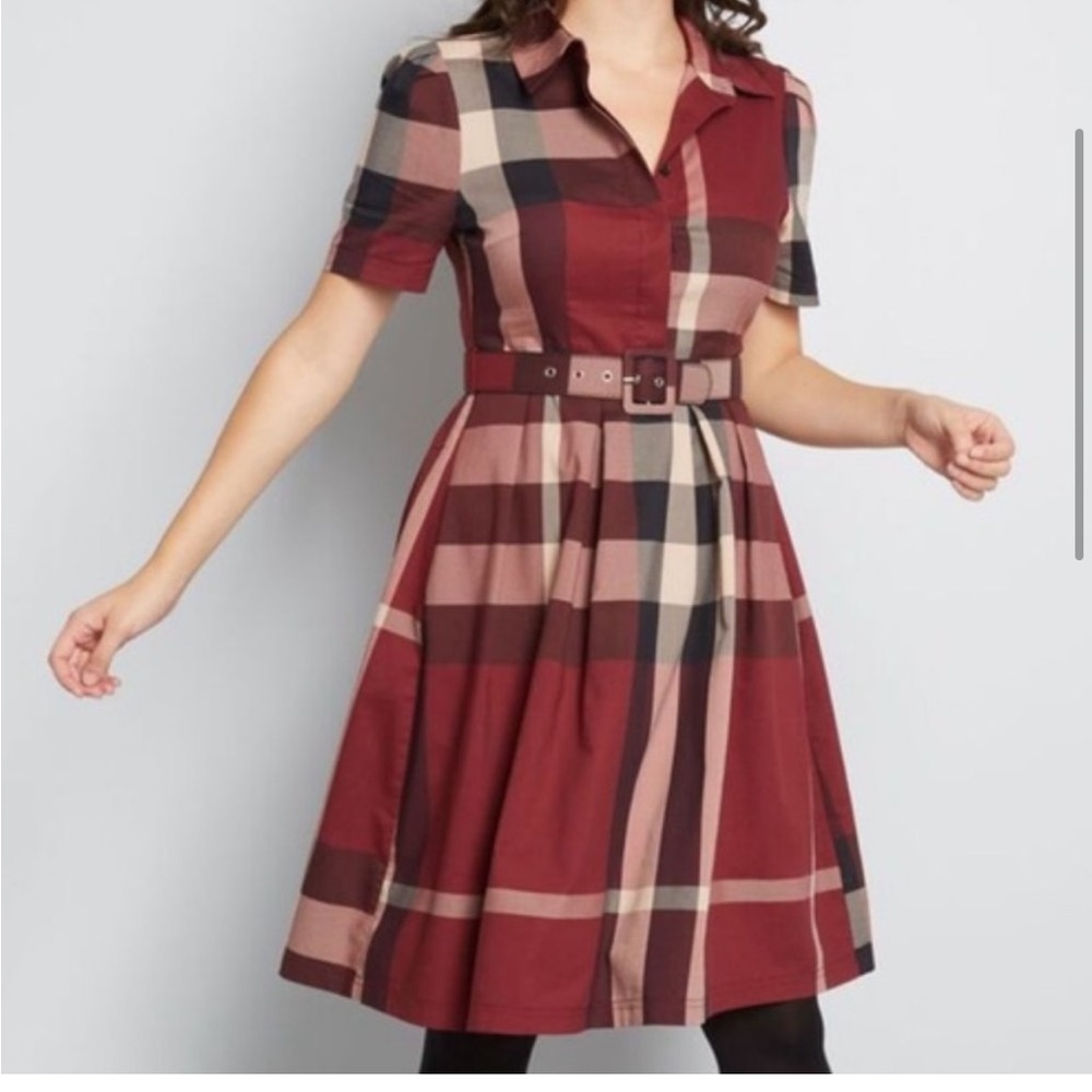 Plaid ModCloth Shirt Dress GUC